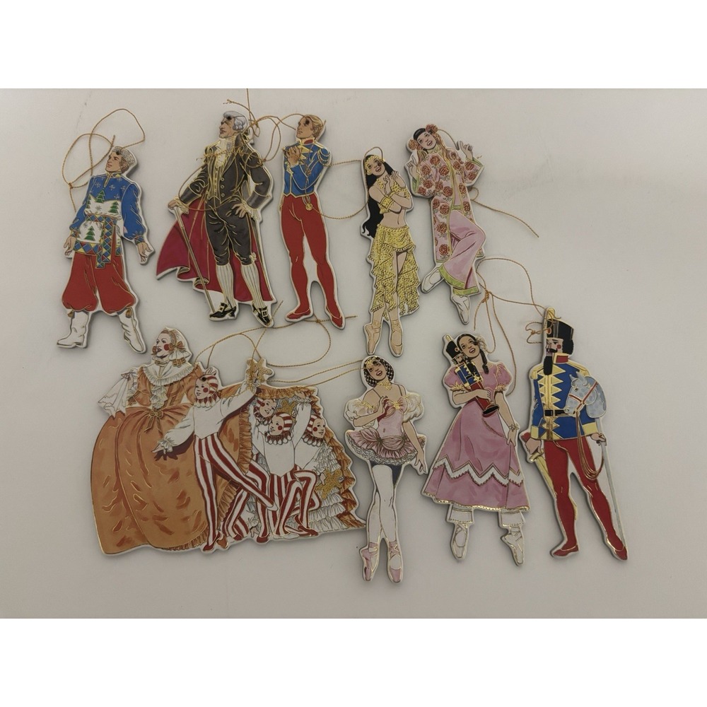 VTG Nutcracker Ballet Cardboard Ornaments Die-Cut Christmas Shackman & Co 1997